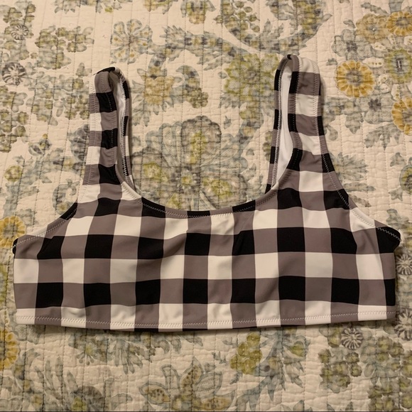 Cabana Del Sol Buffalo Plaid Bathing Suit Top Size Large - Picture 1 of 4